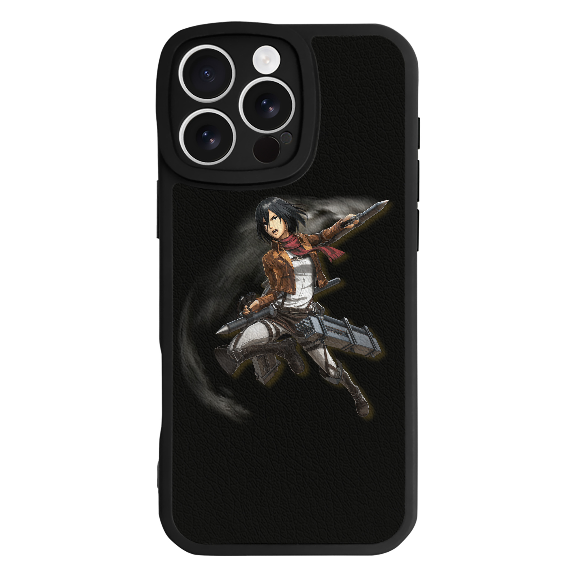 （画像用） 進撃の巨人 ミカサ·アッカーマン Attack on Titan Mikasa Ackerman 【iPhone 16シリーズ対応】シリコンスマホケース（レザー調） 材質：シリコン